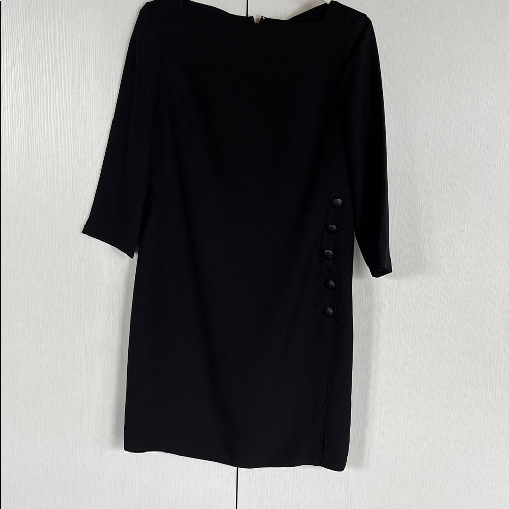 Banana Republic Black Long Sleeve Dress with Button Accents